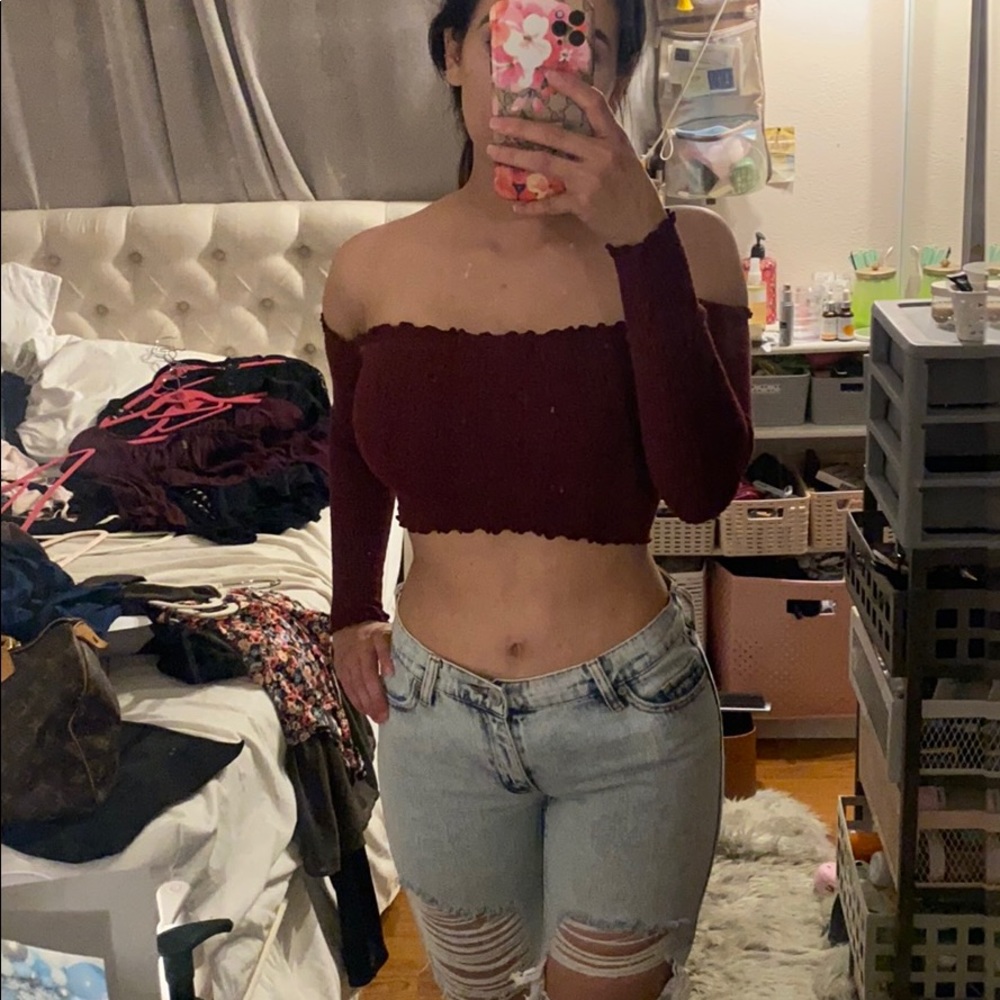 Burgundy crop top